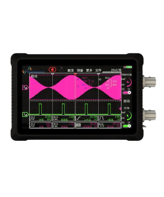 YX-OS45 Pushi DS4T252 Ultra-Portable Touchscreen Oscilloscope – 50MHz Bandwidth, 200MSa/s, 2Mpts Memory Depth, Dual-Channel Handheld Mini
