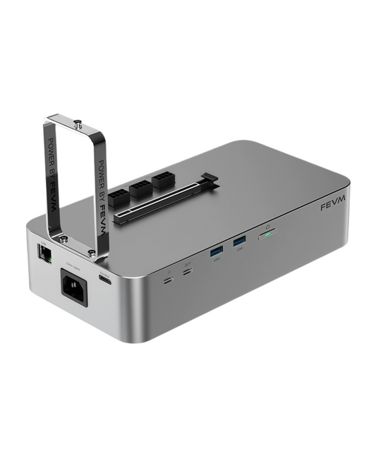 YX-OS58 FEVM Thunderbolt 5 Desktop GPU Docking Station – 12VHPWR GPU Power Cable, Oculink Dual-Mode, Built-in Medical-Grade Ultra-Quiet PSU
