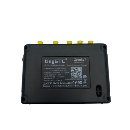 tinyGTC ZC412 12-Bit Frequency Counter (0.1Hz–12.8GHz) | Built-in GNSS Timing, High-Precision Counter Compatible with TinySA