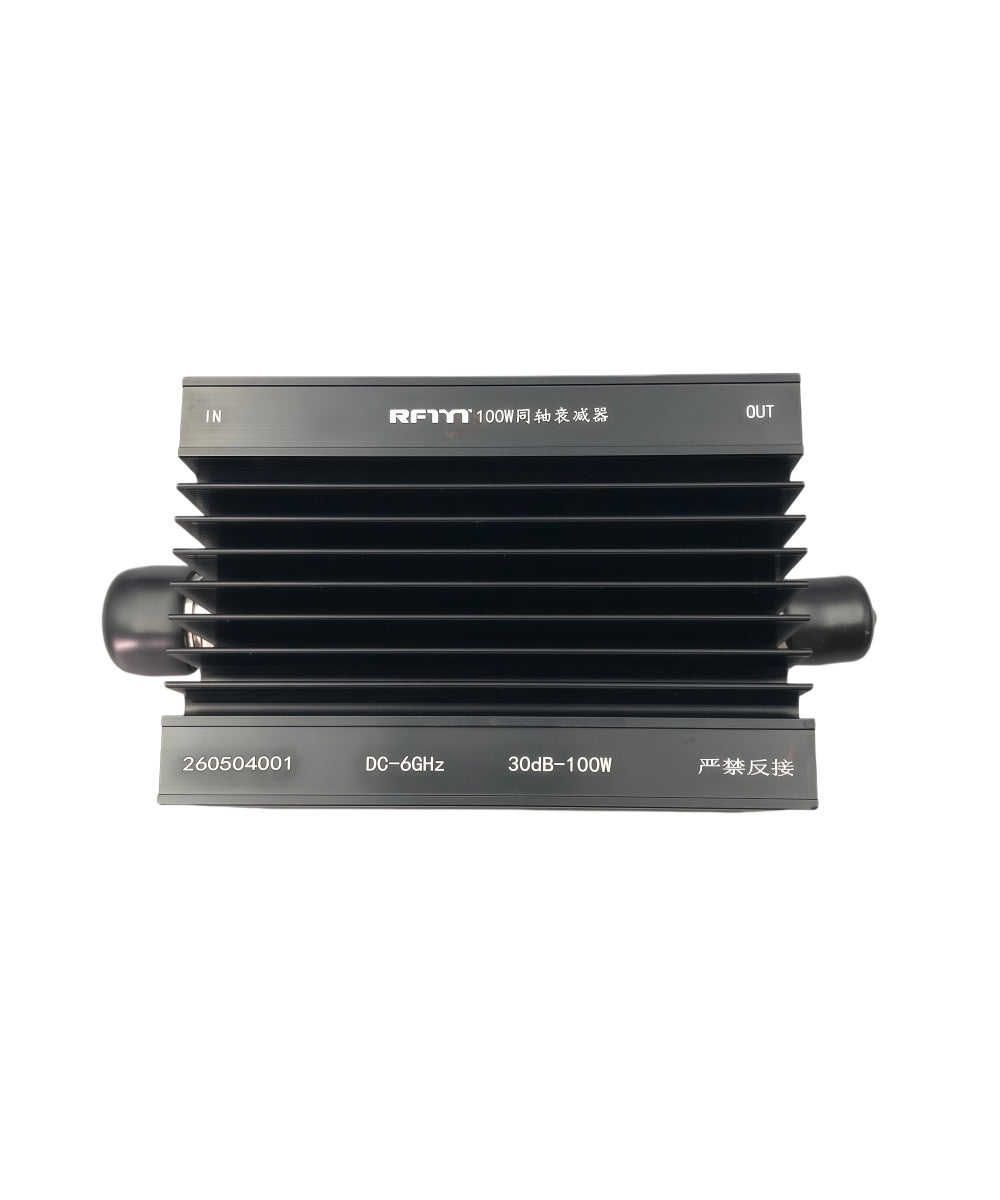 YX-OS54 RFTYT 100W Fixed Attenuator – N-Type Connectors, DC–6GHz Wideband, 30dB Attenuation