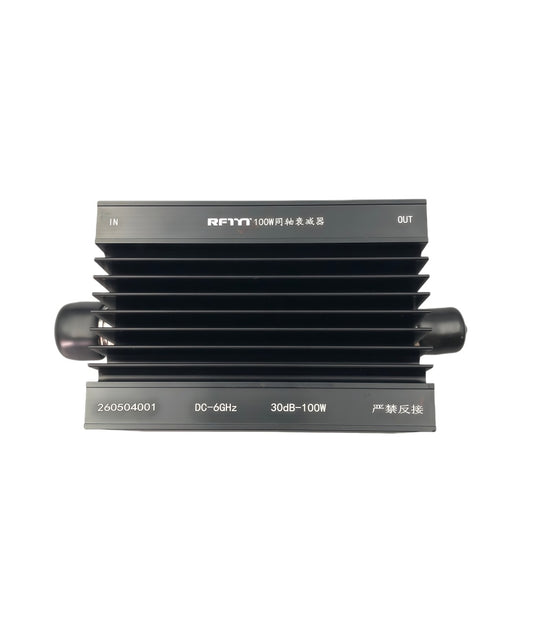 YX-OS54 RFTYT 100W Fixed Attenuator – N-Type Connectors, DC–6GHz Wideband, 30dB Attenuation