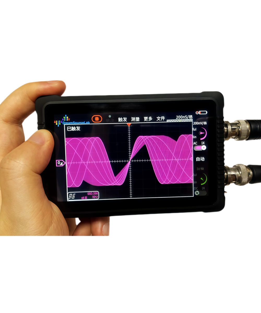 YX-OS45 Pushi DS4T252 Ultra-Portable Touchscreen Oscilloscope – 50MHz Bandwidth, 200MSa/s, 2Mpts Memory Depth, Dual-Channel Handheld Mini