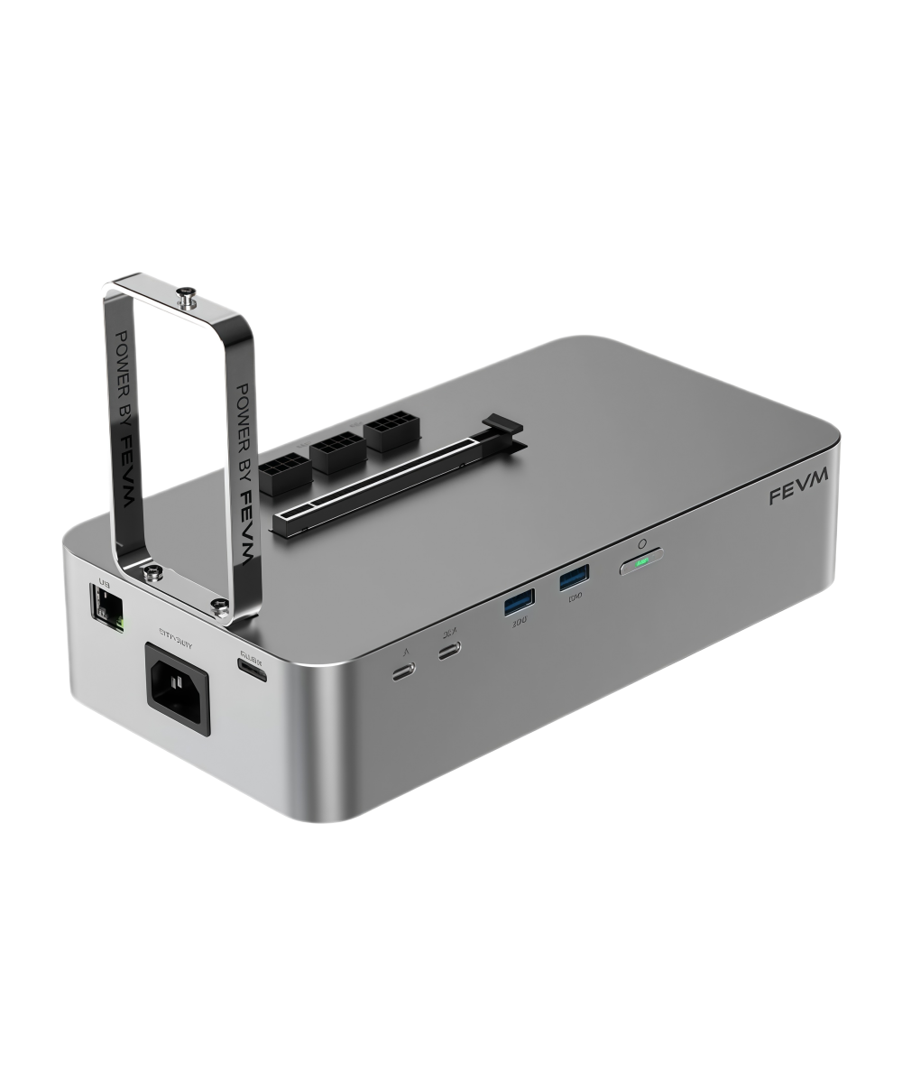 YX-OS58 FEVM Thunderbolt 5 Desktop GPU Docking Station – 12VHPWR GPU Power Cable, Oculink Dual-Mode, Built-in Medical-Grade Ultra-Quiet PSU