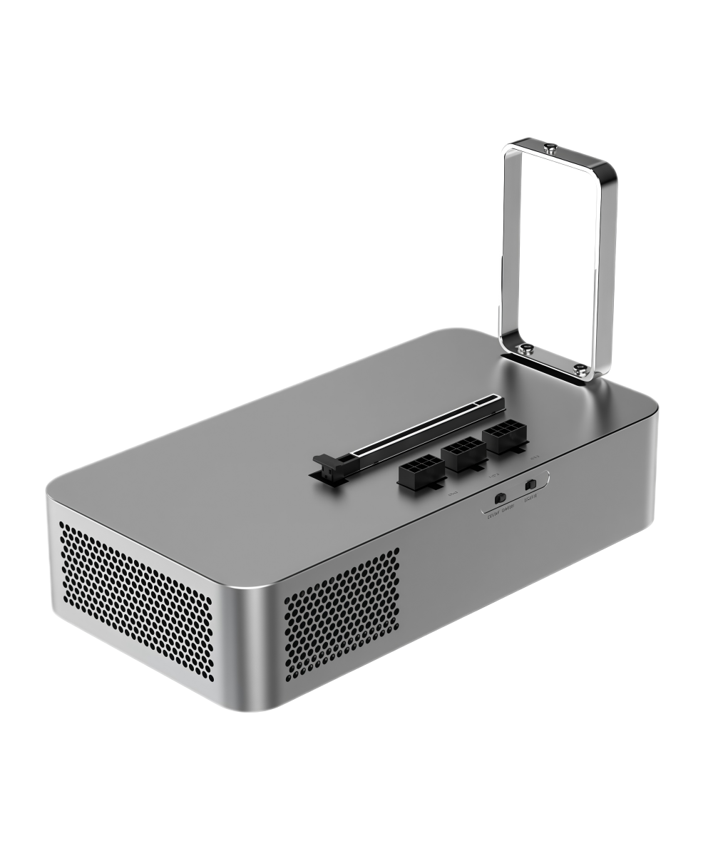 YX-OS58 FEVM Thunderbolt 5 Desktop GPU Docking Station – 12VHPWR GPU Power Cable, Oculink Dual-Mode, Built-in Medical-Grade Ultra-Quiet PSU