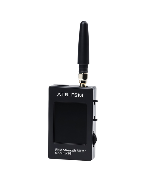 YX-OS60 ATR-FSM Black Handheld Wideband Field Strength Meter – 0.5MHz–5GHz Multi-Function Measurement, 3D-Printed Enclosure